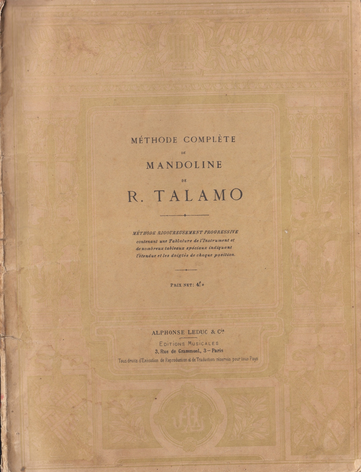 Raphael Talamo - Méthode Complète de Mandoline (1907) Image