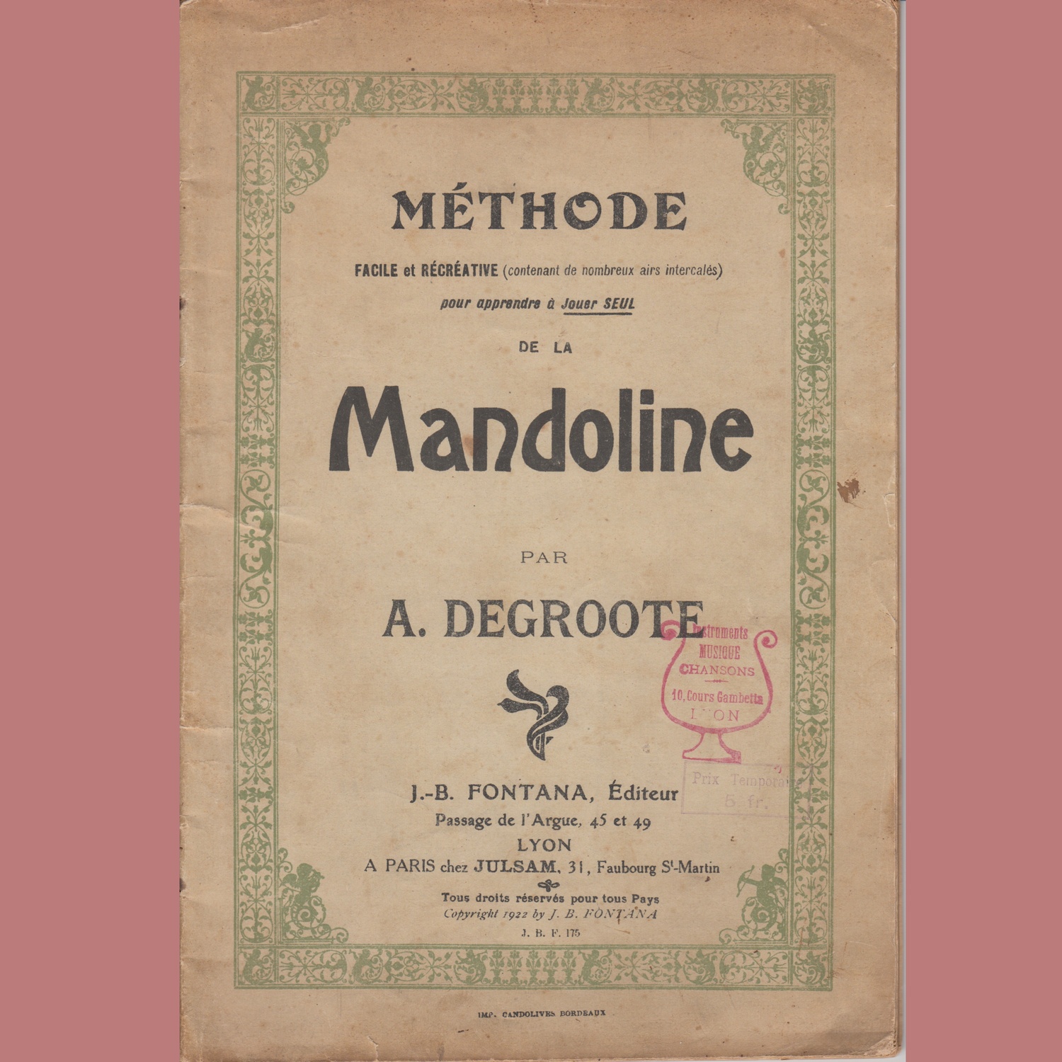 Methode de Mandoline A. Degroote