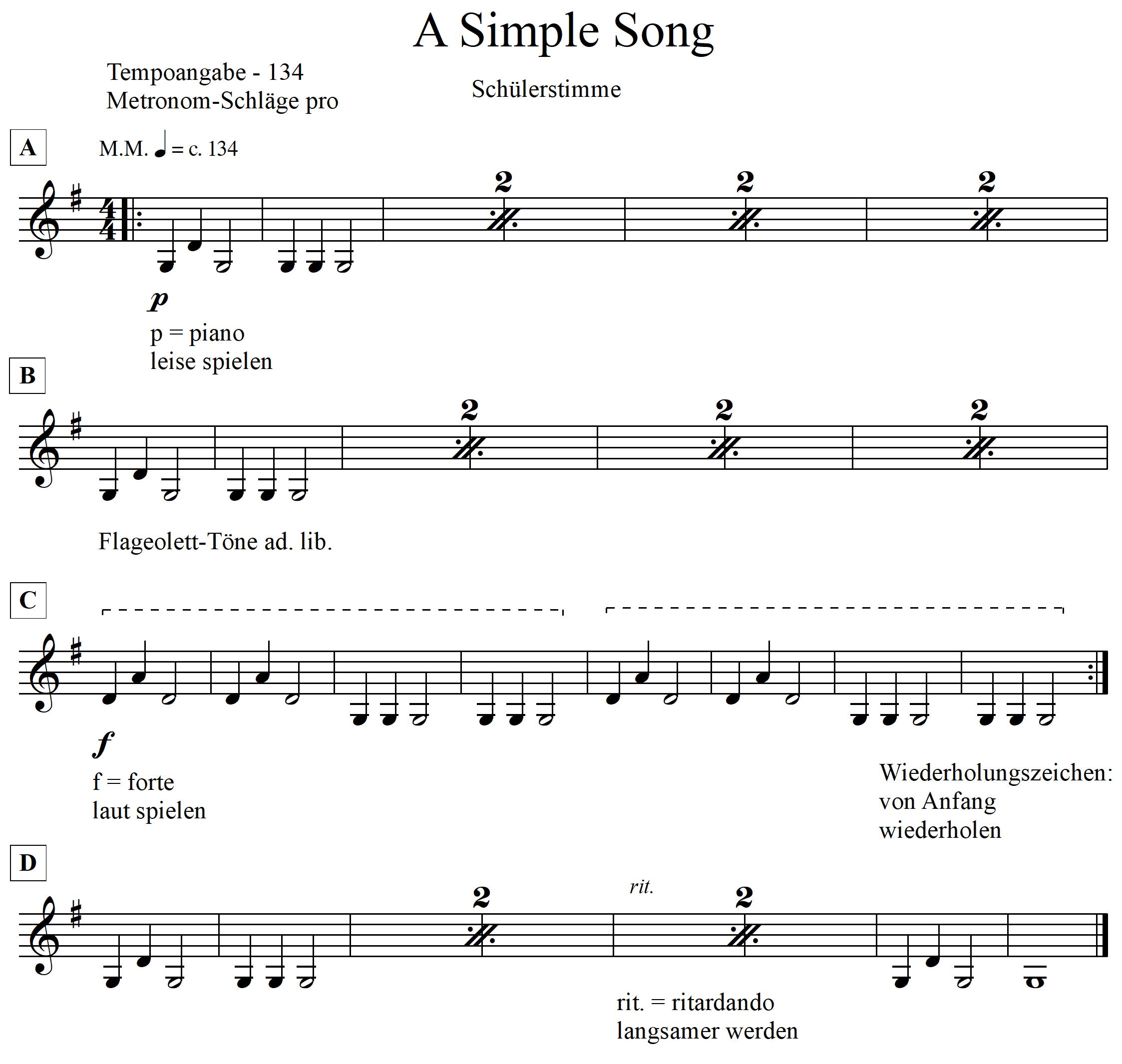Mandoline lernen - A Simple Song Schülerstimme mit Hinweisen Mandolinenkurs Mandolinenschule Onlinekurs 