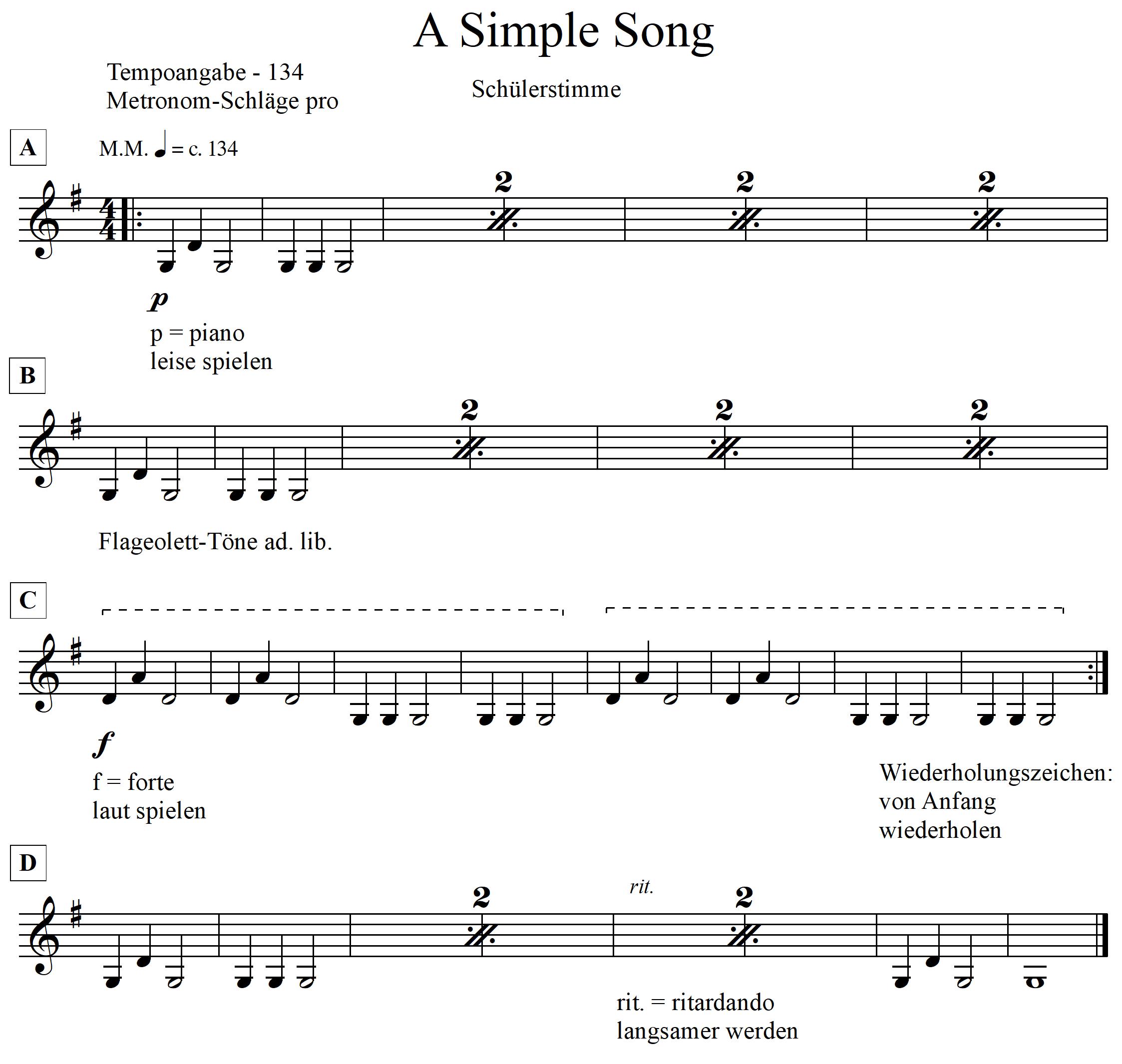 Mandoline lernen - A Simple Song Schülerstimme mit Hinweisen Mandolinenkurs Mandolinenschule Onlinekurs 
