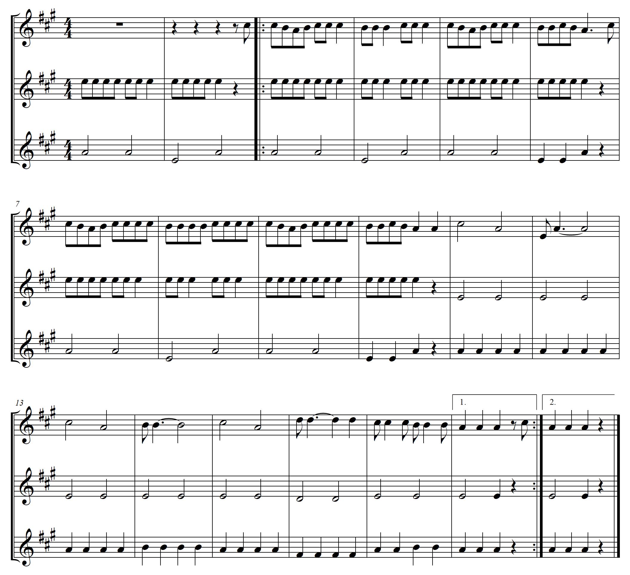 Mandoline lernen - Töne auf der A-Saite - Merrily we roll along - Trio