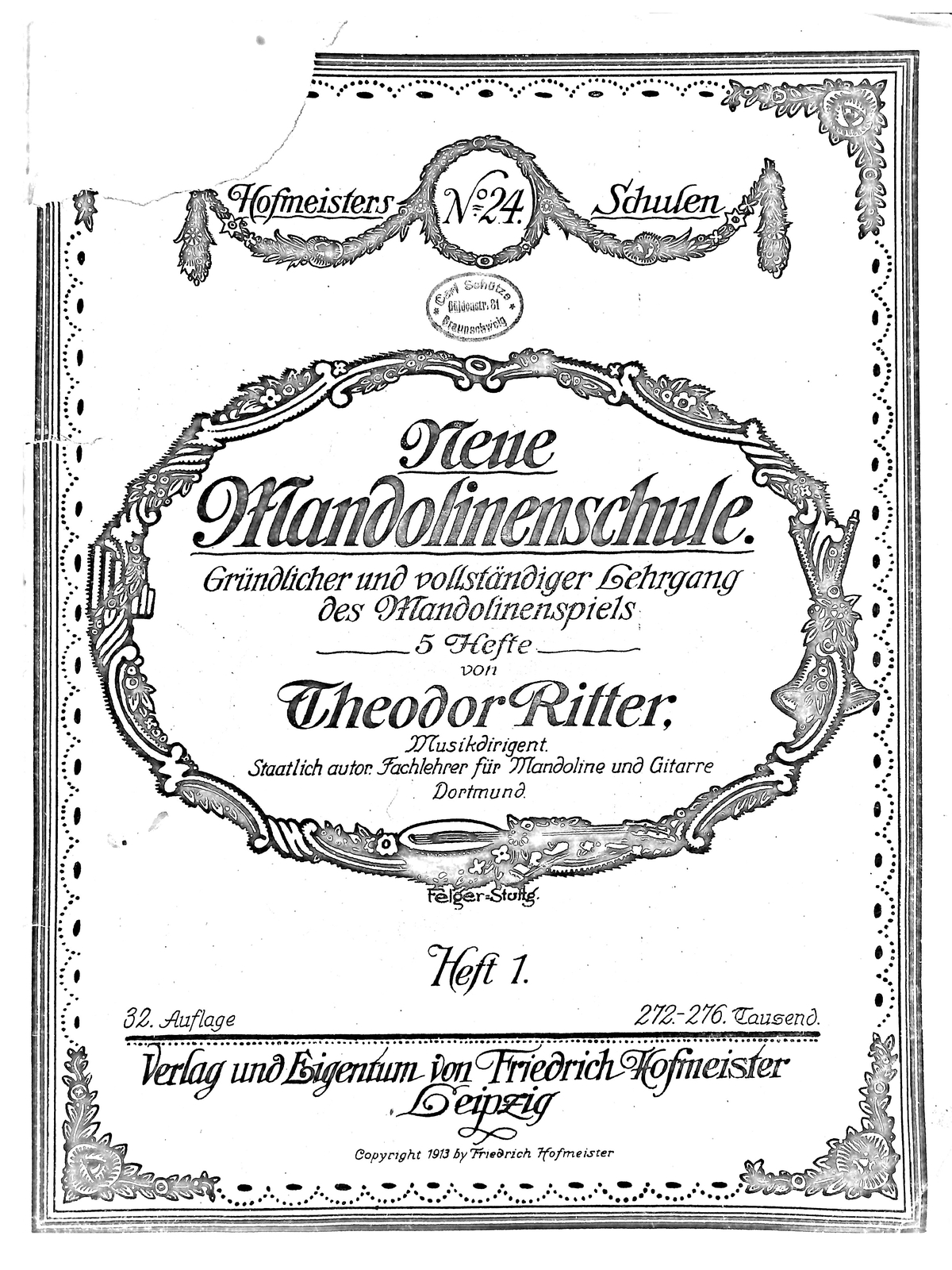 Theodor Ritter Neue Mandolinenschule