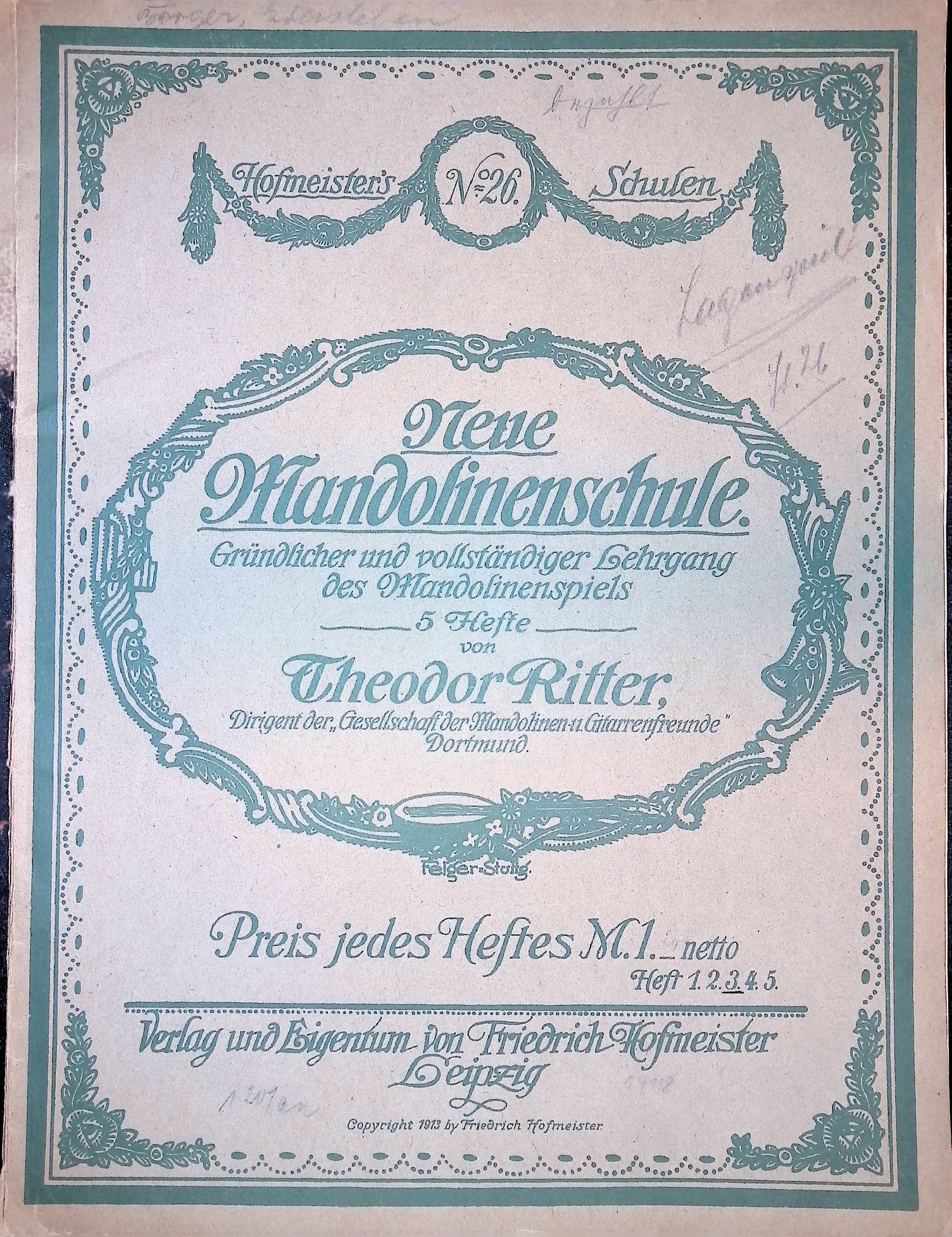 Theodor Ritter Neue Mandolinenschule