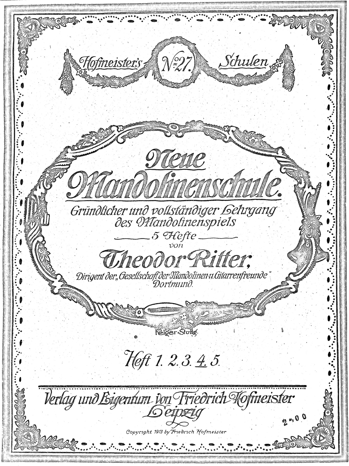 Theodor Ritter Neue Mandolinenschule