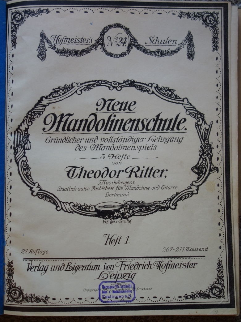 Theodor Ritter Neue Mandolinenschule