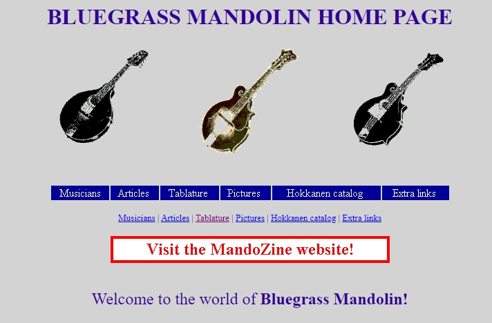 Bluegrass Mandolin Homepage