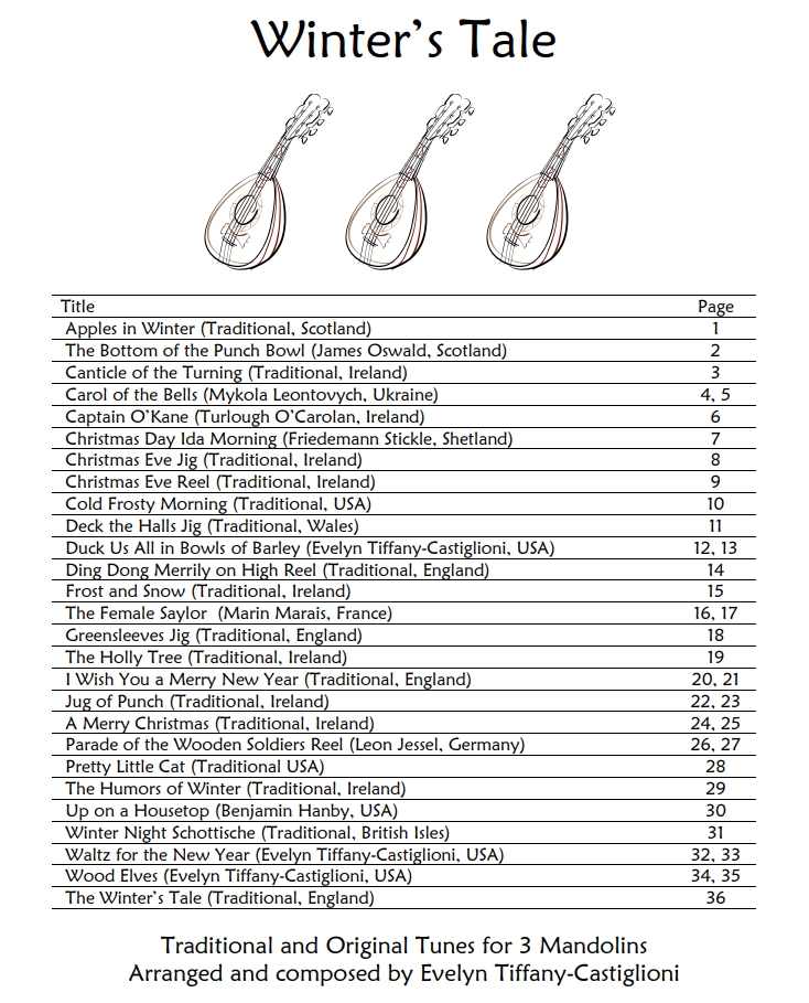 A Winter's Tale free trio sheet music for mandolin