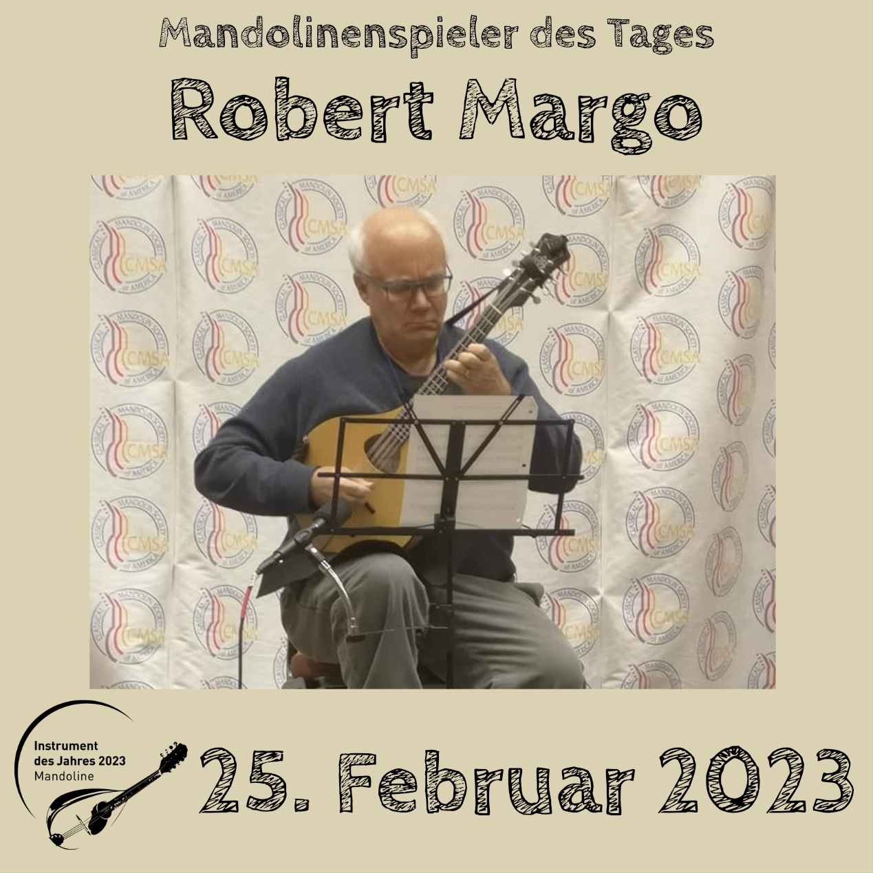 Robert Margo Mandoline Instrument des Jahres 2023 Mandolinenspieler des Tages