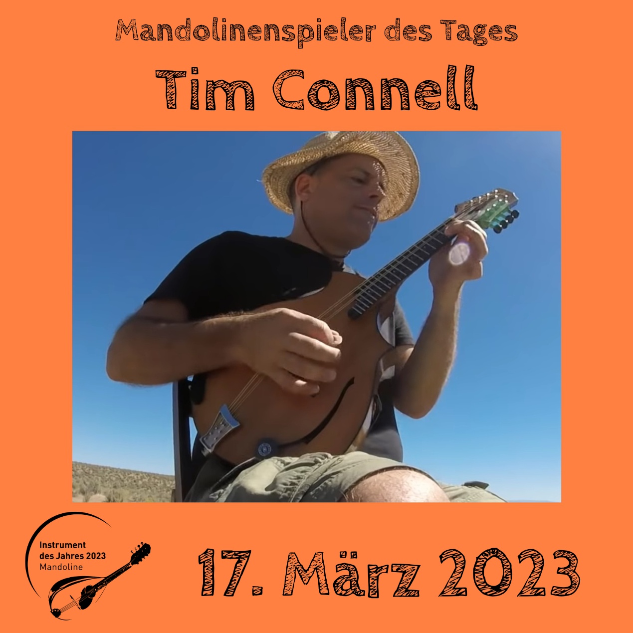 Tim Connell Mandoline Instrument des Jahres 2023 Mandolinenspieler des Tages