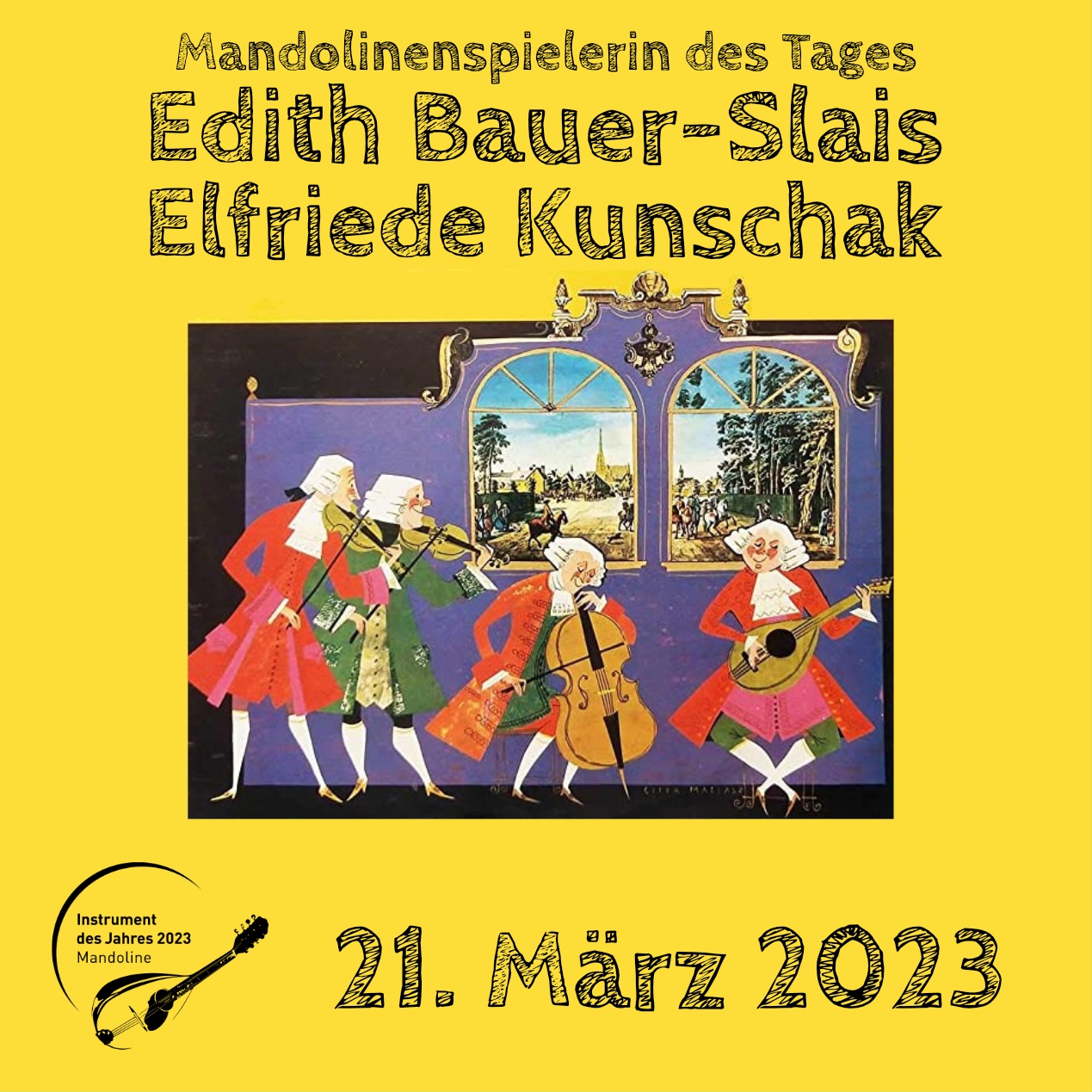 Edith Bauer-Slais und Elfriede Konschak Mandoline Instrument des Jahres 2023 Mandolinenspieler des Tages