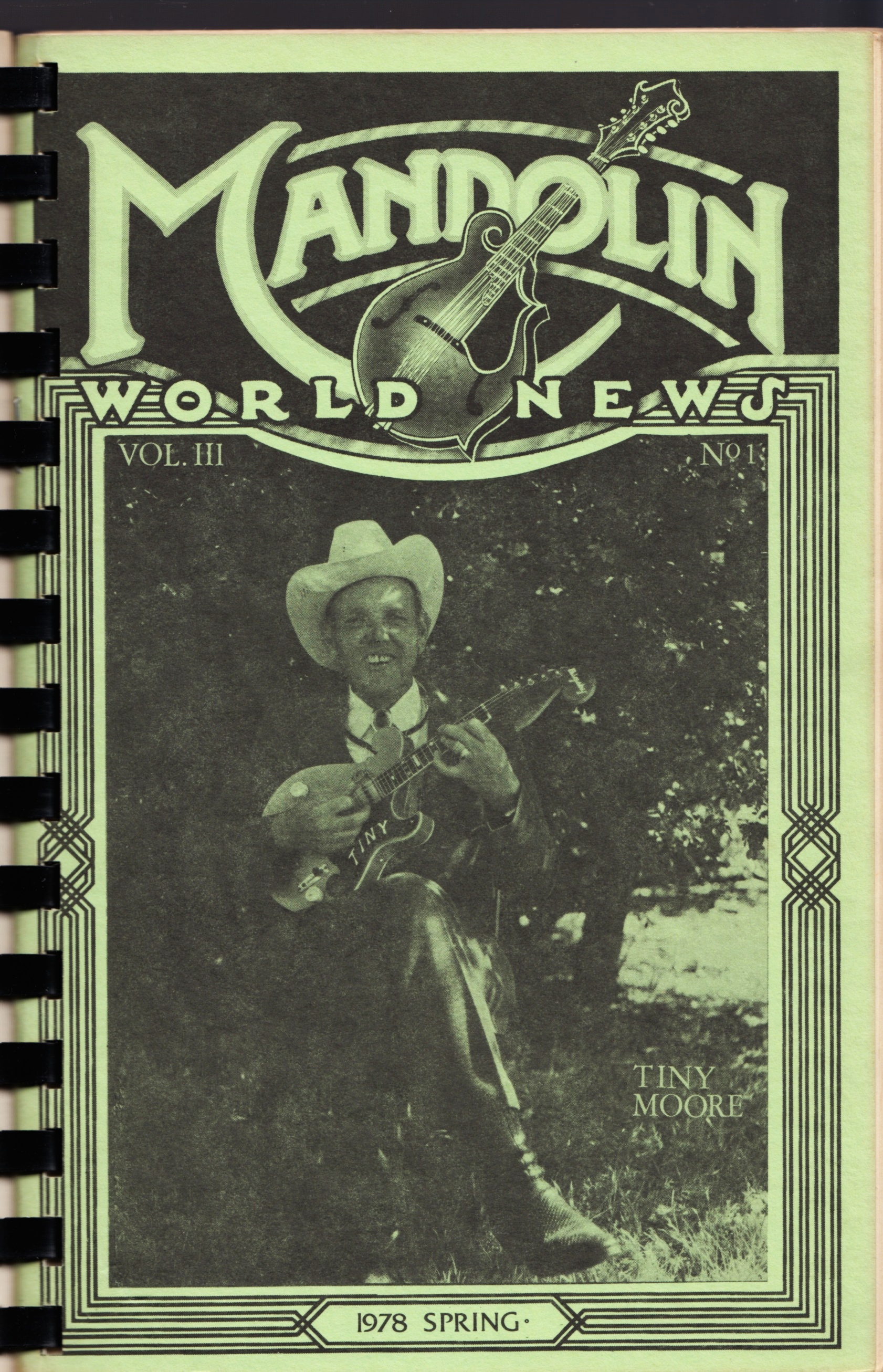 Tiny Moore - Mandolin World News 1/1978 Cover Christian Laier Mandoline Instrument des Jahres Mandolinenspieler des Tages