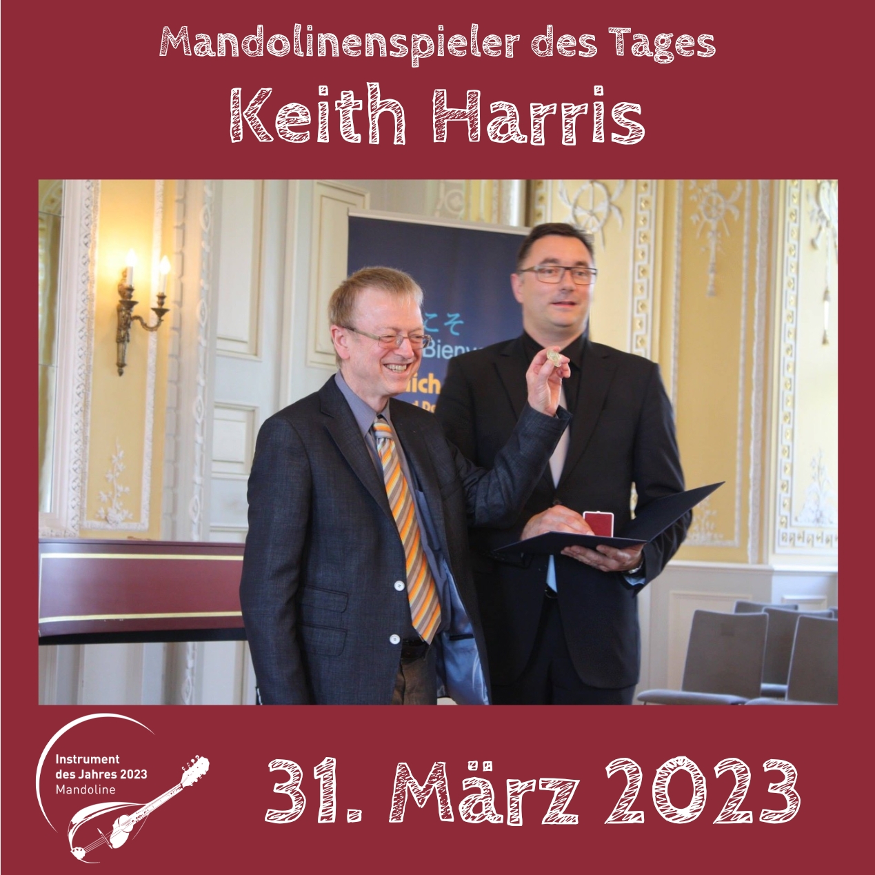 31. März - Keith Harris Keith Harris Instrument des Jahres 2023 Mandolinenspieler des Tages