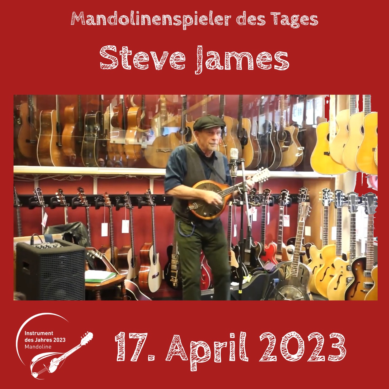 Steve James Instrument des Jahres 2023 Mandolinenspieler Mandolinenspielerin des Tages