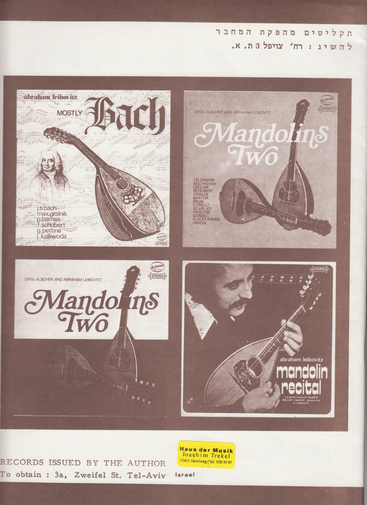 Abraham Leibovitz Mandoline Instrument des Jahres Mandolinenspieler des Tages