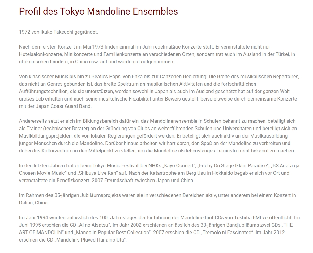 Ikuko Takuchi Mandoline Instrument des Jahres Mandolinenspieler des Tages