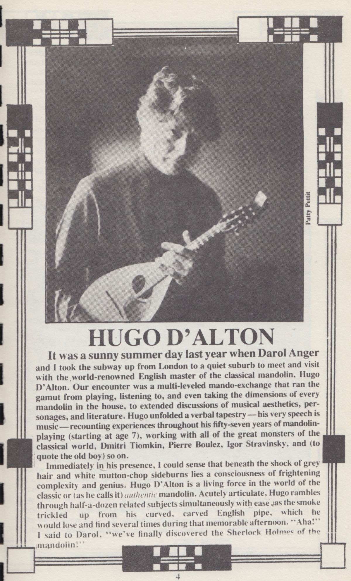 Hugo D'Alton Mandoline Instrument des Jahres Mandolinenspieler des Tages