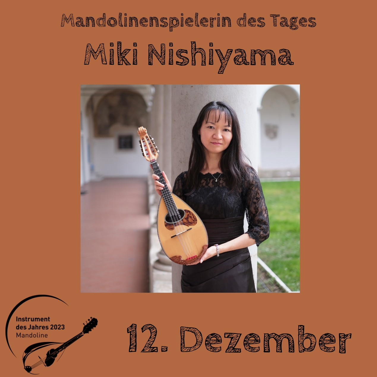 12. Dezember - Miki Nishiyama Instrument des Jahres 2023 Mandolinenspieler Mandolinenspielerin des Tages