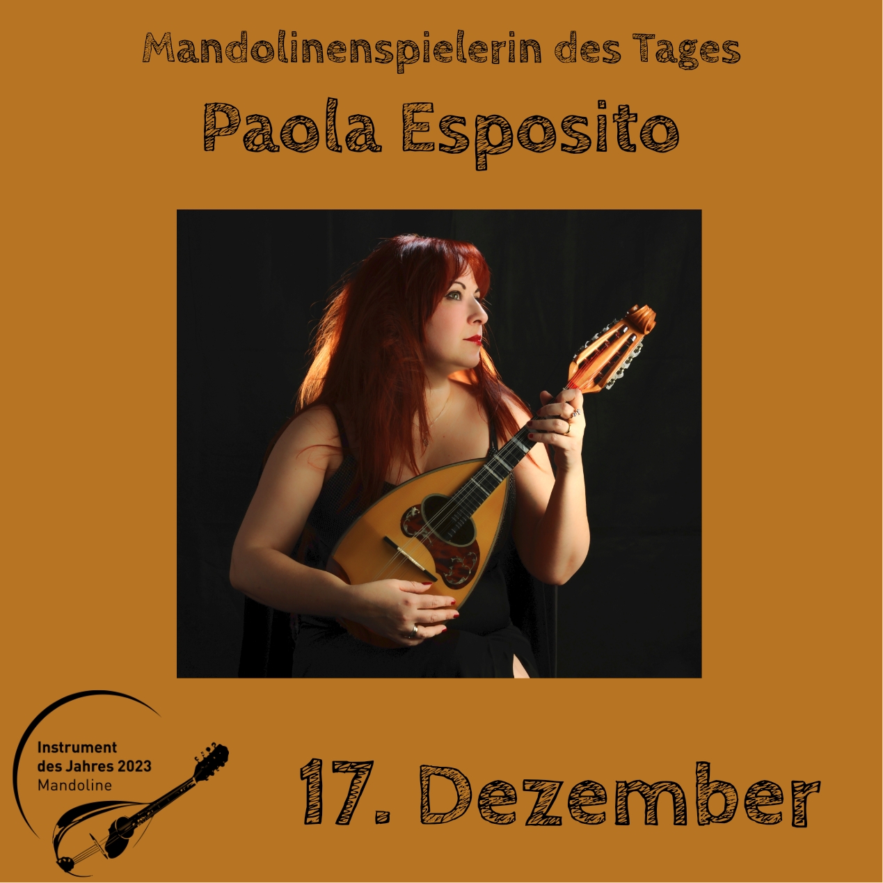 17. Dezember - Paola Esposito Instrument des Jahres 2023 Mandolinenspieler Mandolinenspielerin des Tages