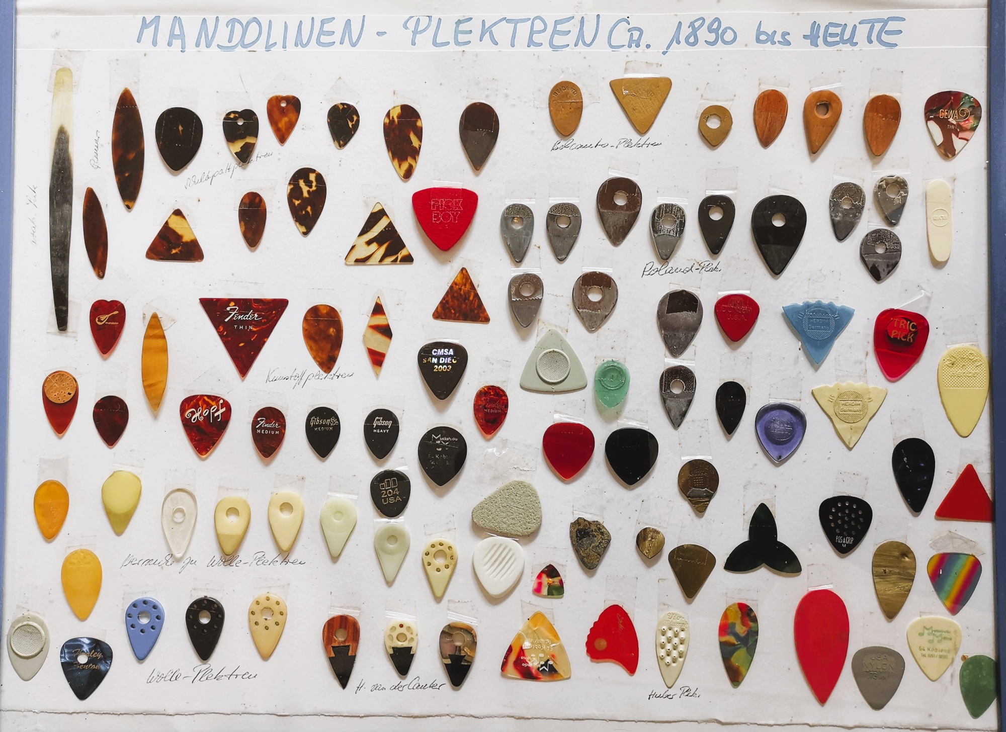 Alles über Plektren Mandoline Mandolin Japan Plektrensammlung Marga Wilden-Hüsgen